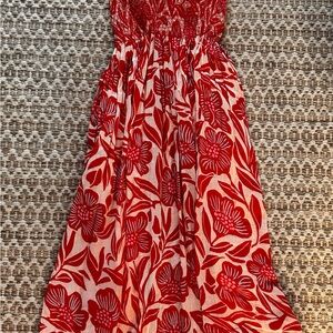 Free People Red and White Floral Dress